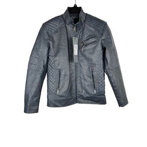 NWT Mens American Breed Blue Denim Jacket 100% Pleater Motorcycle Lining Medium